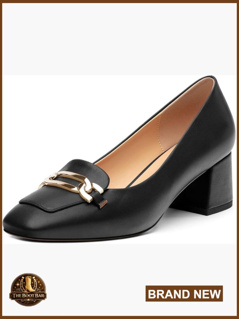 Low Chunky Block Heel Square Toe Slip On Comfortable Dress Pumps